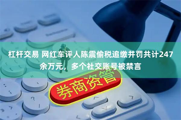 杠杆交易 网红车评人陈震偷税追缴并罚共计247余万元，多个社交账号被禁言