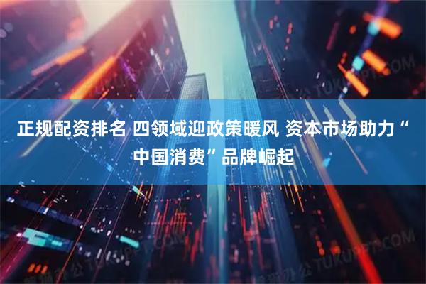 正规配资排名 四领域迎政策暖风 资本市场助力“中国消费”品牌崛起